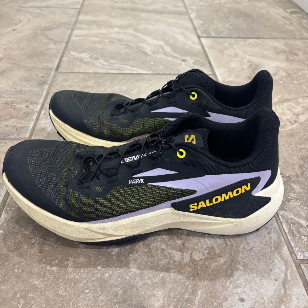 Salomon S/LAB Genesis Trail Running Shoes Black Yellow Matryx 474437 Womens 9 - Picture 2 of 14